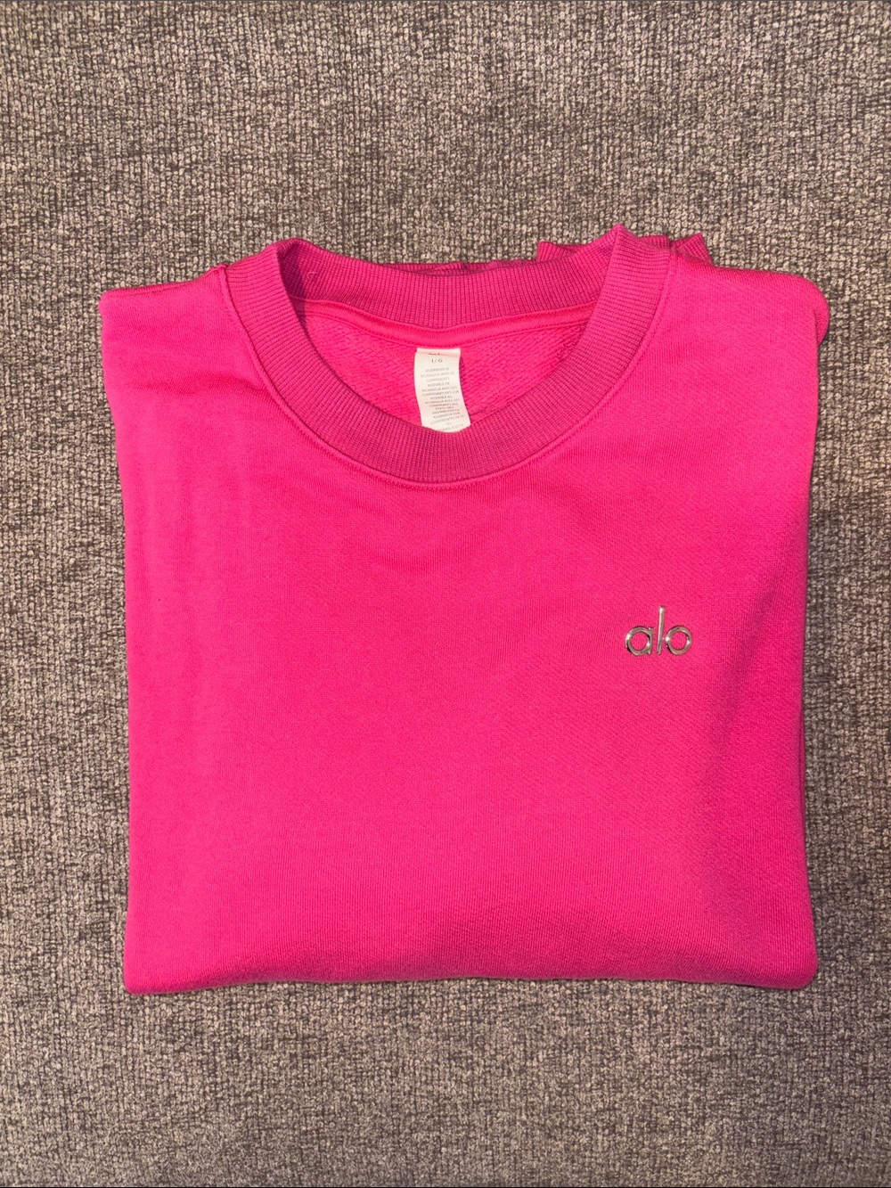 ALO Yoga Crewneck in Pink Summer Crush